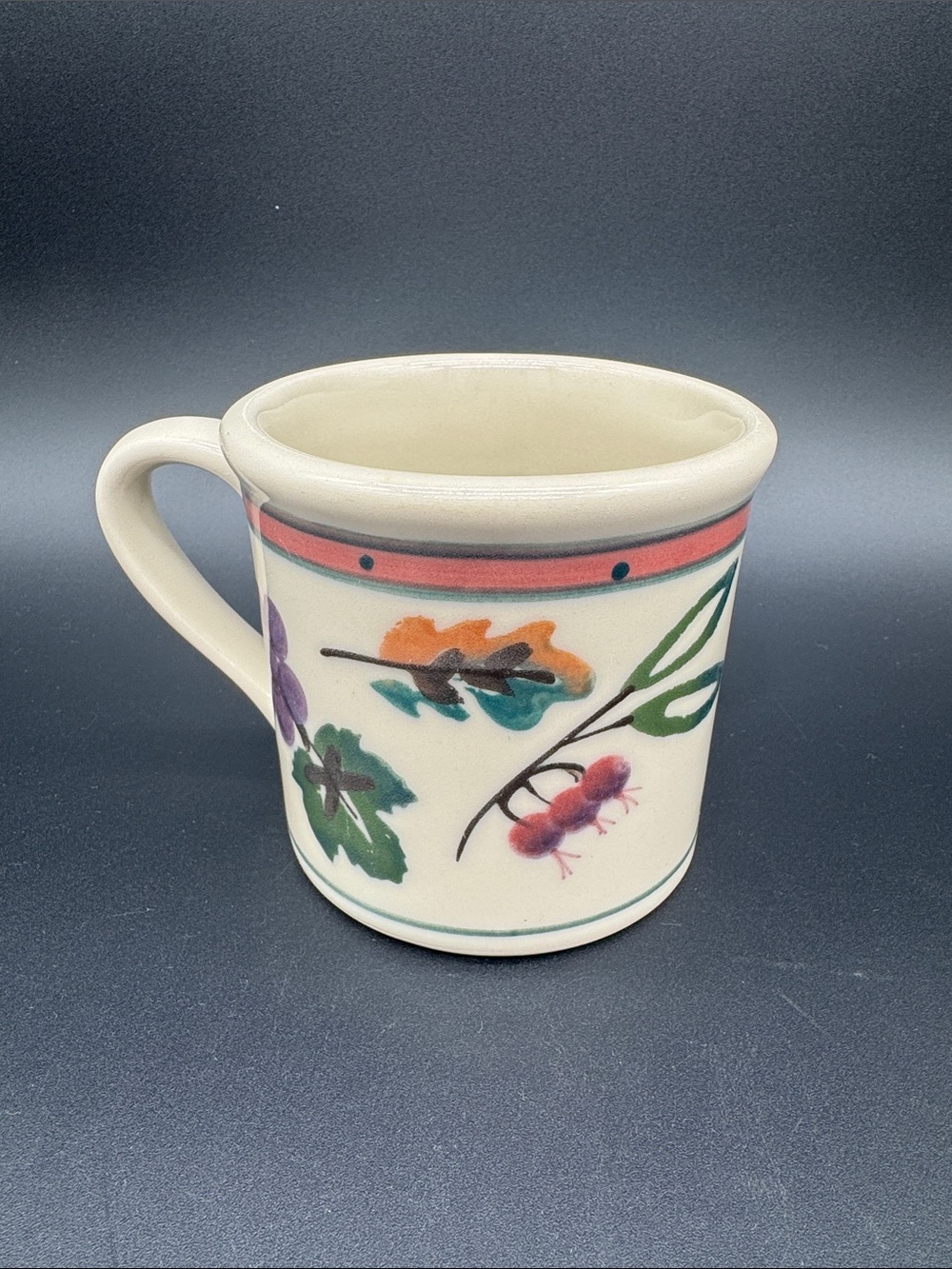 Vintage Hartstone Pottery Stoneware Mugs Woodland Acorns Berrys Grapes 1980’s